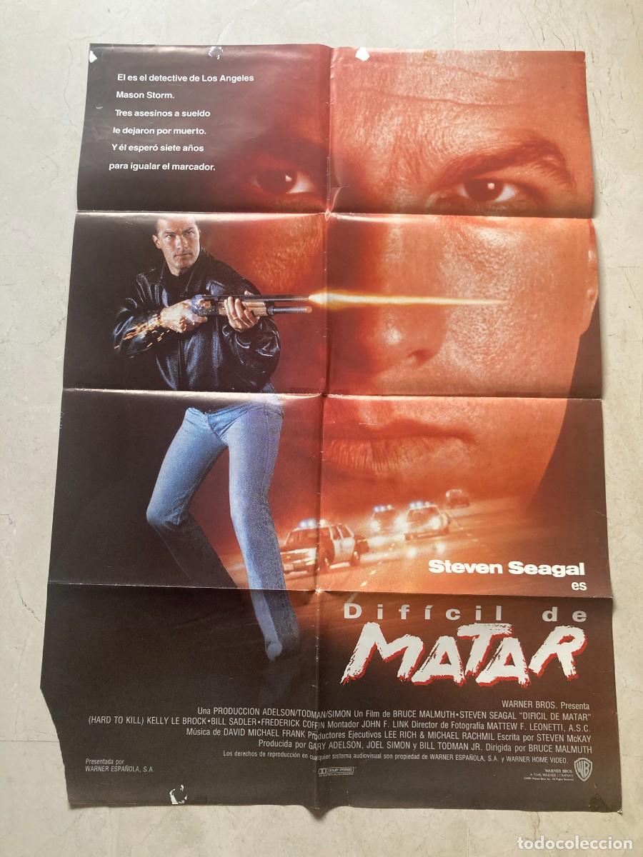 Cine: Cartel cine original DIFICIL DE MATAR (1990) 70x100 / Steven Seagal - Kelly LeBrock