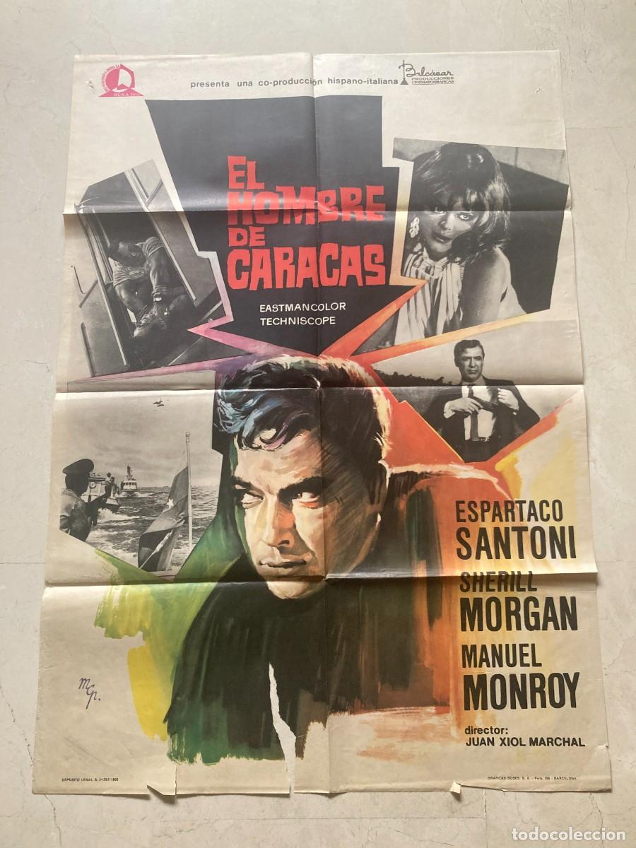 Cine: Cartel cine original EL HOMBRE DE CARACAS (1967) 70x100 / Teresa Velazquez - Espartaco Santoni