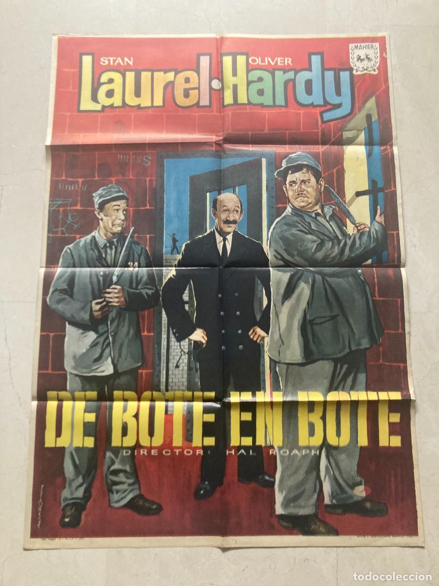Cine: Cartel cine original DE BOTE EN BOTE (1931) 70x100 / Stan Laurel - Oliver Hardy