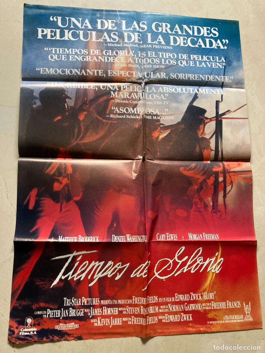 Cine: Cartel cine original TIEMPOS DE GLORIA (1989) 70x100 / Denzel Washington - Morgan Freeman