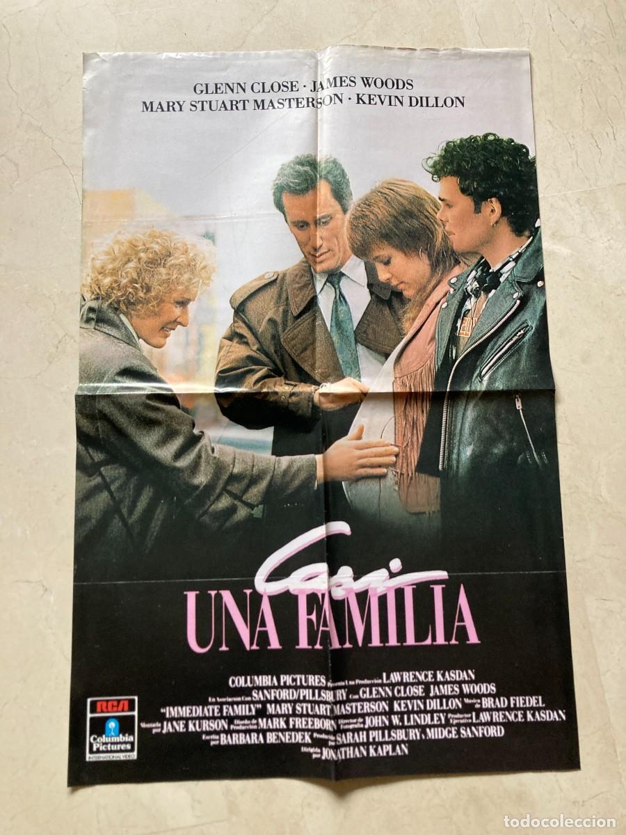 Cine: Cartel v&iacute;deo original CASI UNA FAMILIA (1989) 52x80 / Glenn Close - James Woods