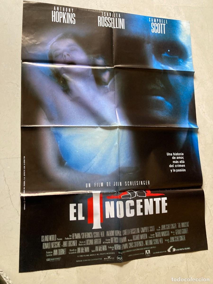 Cine: Cartel cine original EL INOCENTE (1993) 70x100 / Anthony Hopkins - Isabella Rossellini