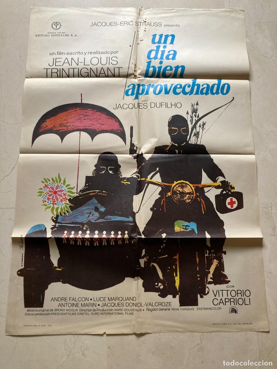 Cine: Cartel cine original UN DIA BIEN APROVECHADO (1972) 70x100 / Jean-Louis Trintignant