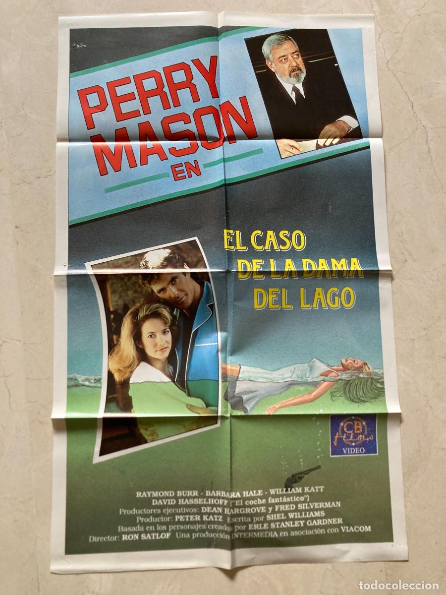 Cine: Cartel v&iacute;deo original PERRY MASON EN LA CASA DE LA DAMA DEL LAGO (1988) 42x70 / Raymond Burr