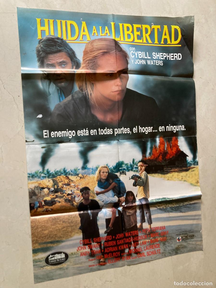 Cine: Cartel v&iacute;deo original HUIDA A LA LIBERTAD (1991) 70x100 / Cybill Shepherd - John Waters