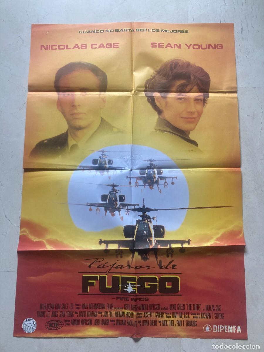 Cine: Cartel cine original PAJAROS DE FUEGO (1990) 70x100 / Nicolas Cage - Tommy Lee Jones - Sean Young