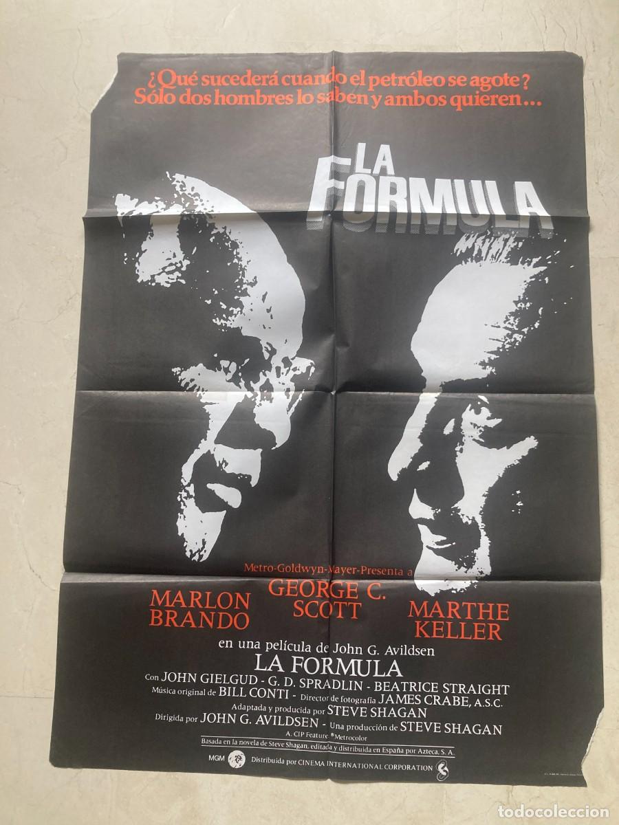 Cine: Cartel cine original LA FORMULA (1980) 70x100 / John G. Avildsen - Marlos Brando - George C Scott
