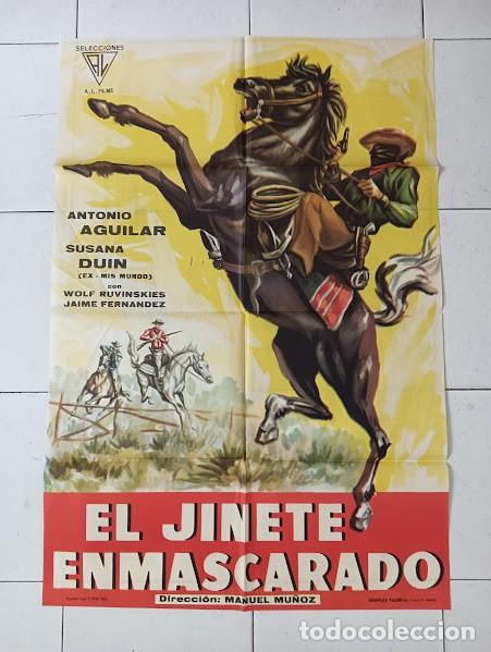 Cine: SMP 2167 EL JINETE ENMASCARADO ANTONIO AGUILAR POSTER ORIGINAL 70X100 ESTRENO