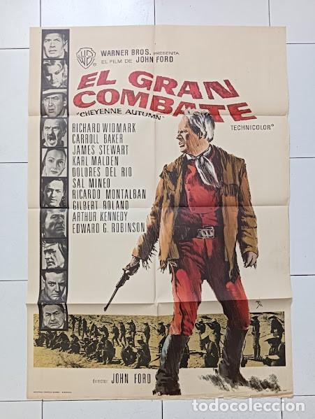 Cine: SMP 2168 EL GRAN COMBATE JOHN FORD RICHARD WIDMARK MCP POSTER ORIGINAL 70X100 ESTRENO raro B