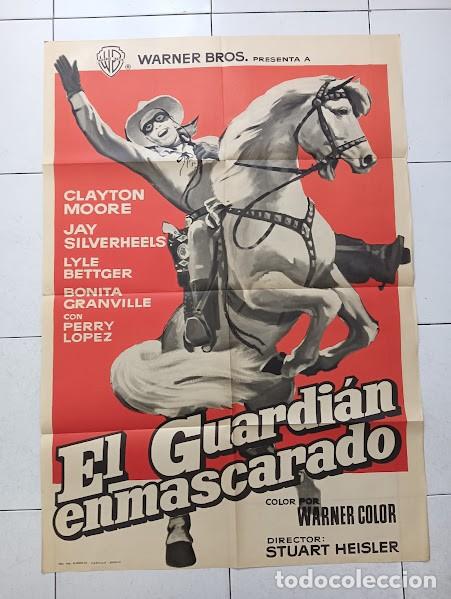 Cine: SMP 2170 EL GUARDIAN ENMASCARADO El Llanero Solitario CLAYTON MOORE POSTER ORIGINAL 70X100 ESTRENO