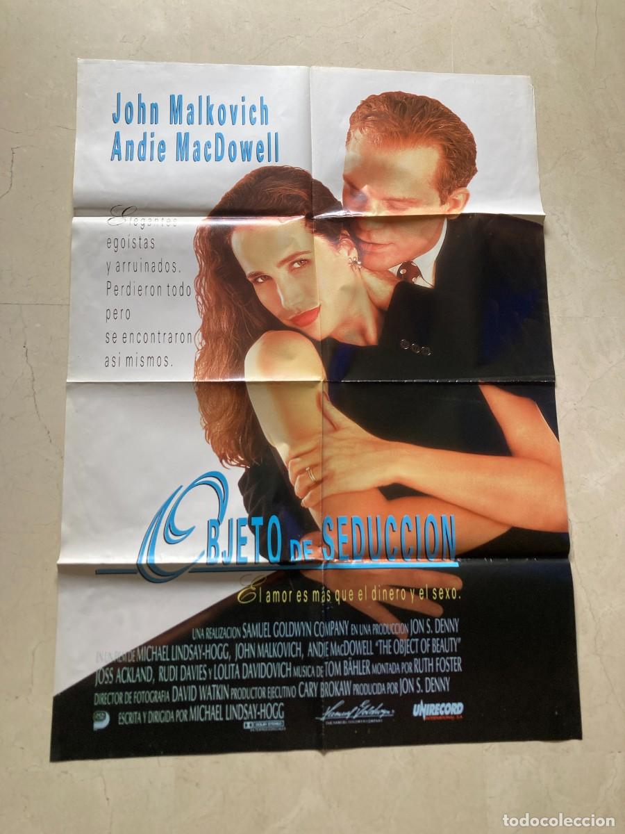 Cine: Cartel cine original OBJETO DE SEDUCCION (1991) 70x100 / John Malkovich - Andie MacDowell