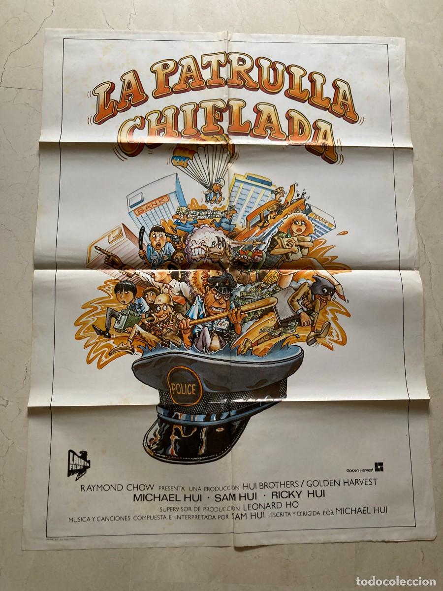 Cine: Cartel cine original LA PATRULLA CHIFLADA (1981) 70x100 / Michael Hui