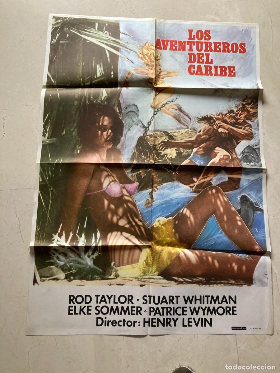 Cine: Cartel cine original LOS AVENTUREROS DEL CARIBE (1979) 70x100 / Rod Taylor - Elke Sommer