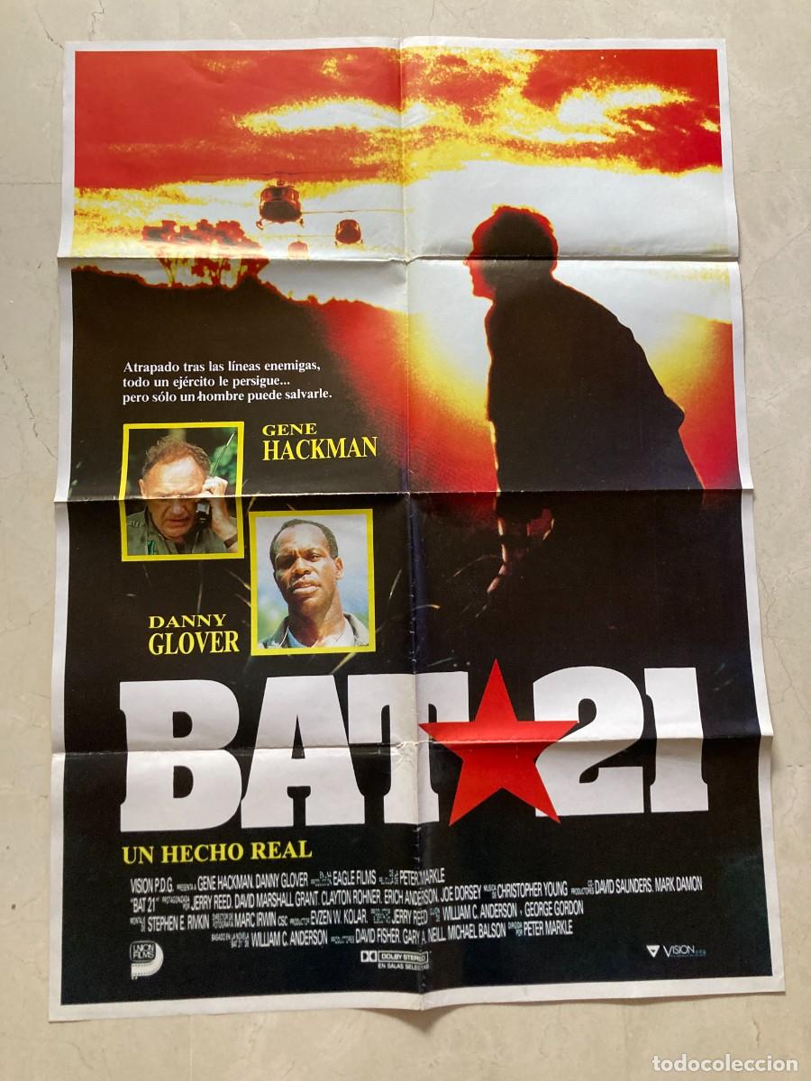 Cine: Cartel cine original BAT 21 (1988) 70x100 / Gene Hackman - Danny Glover