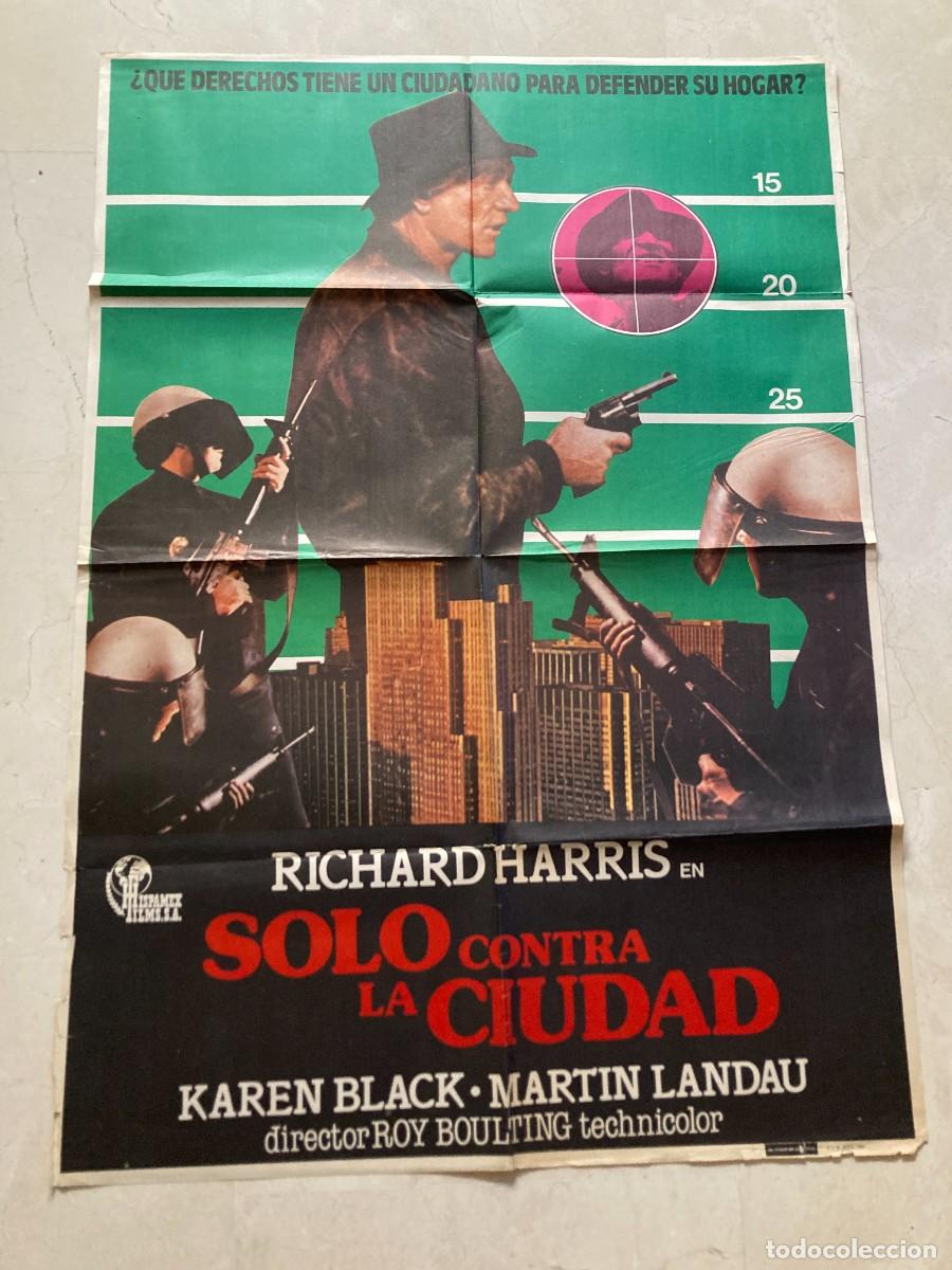 Cine: Cartel cine original SOLO CONTRA LA CIUDAD (1979) 70x100 / Richard Harris - Karen Black