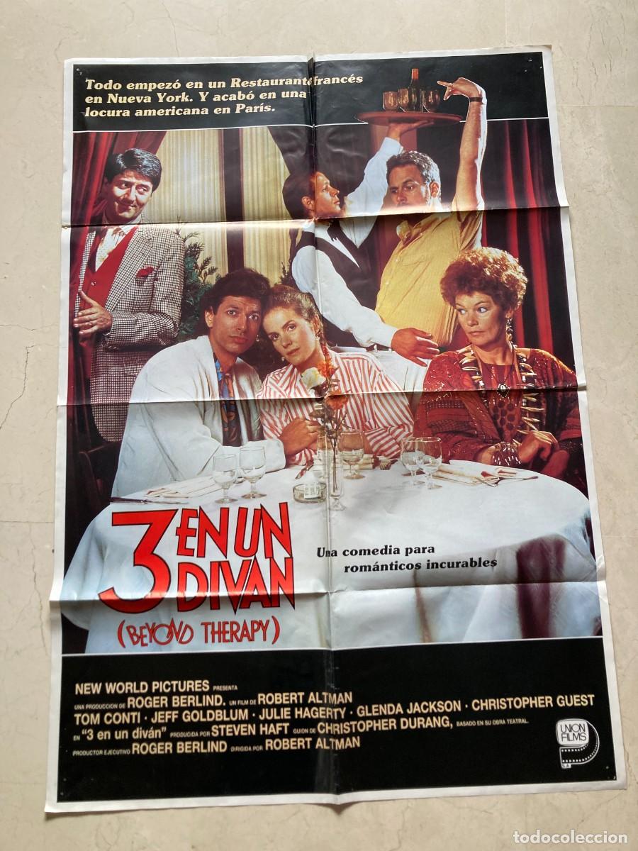 Cine: Cartel cine original 3 EN UN DIVAN (1986) 70x100 / Robert Altman - Jeff Goldblum
