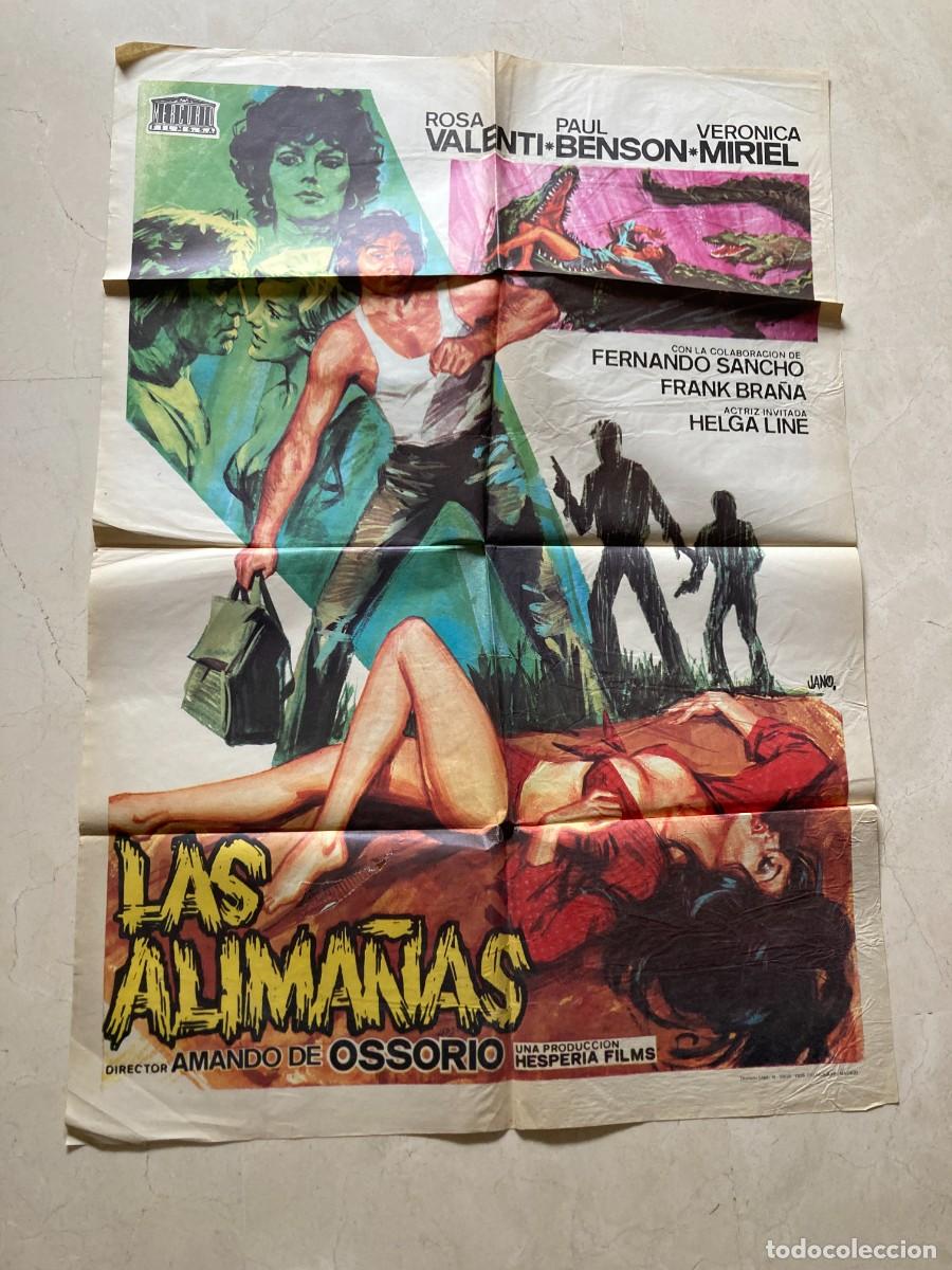 Cine: Cartel cine original LAS ALIMA&Ntilde;AS (1976) 70x100 / Amando de Ossorio - Rosa Valenty / JANO