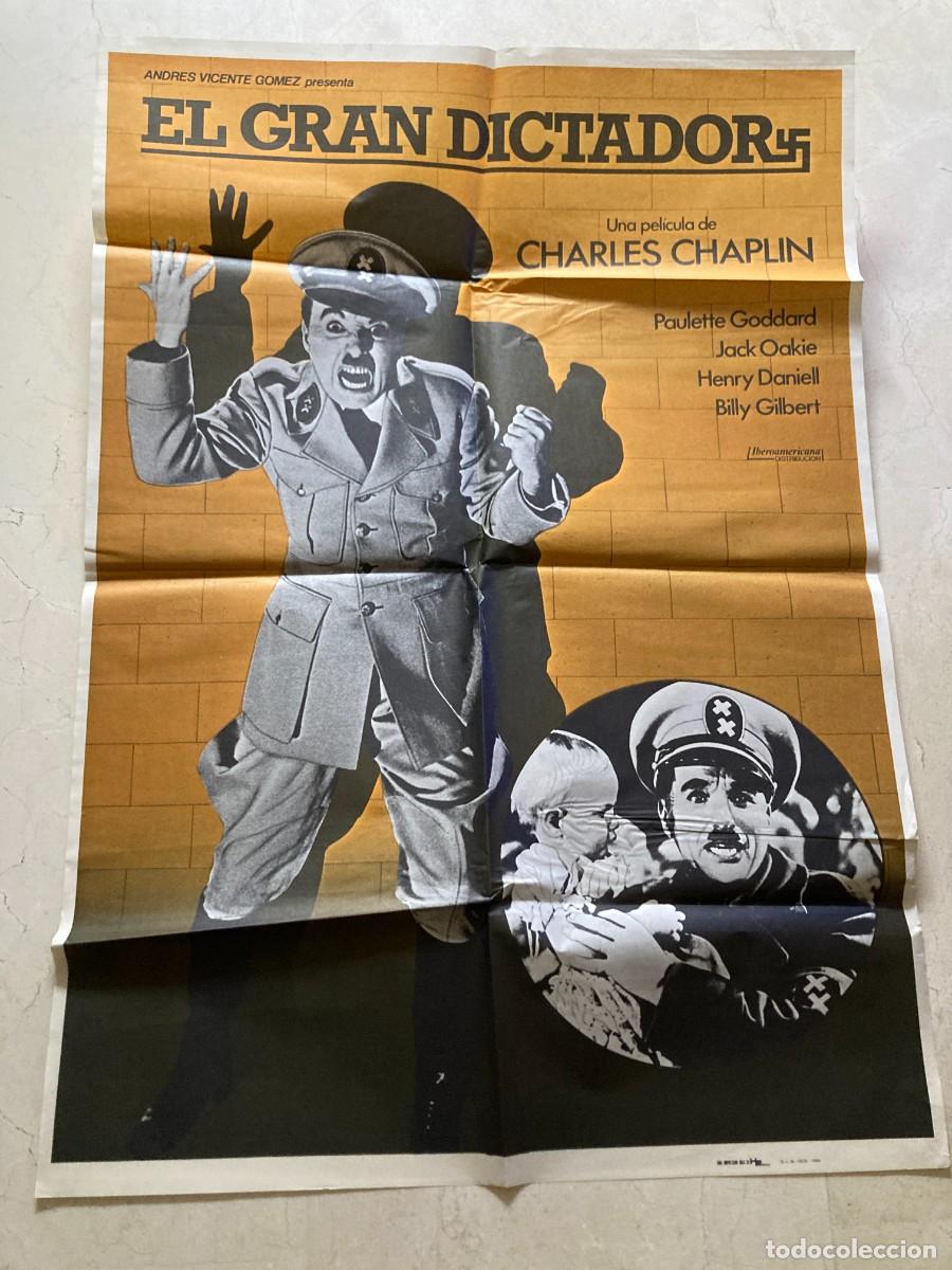 Cine: Cartel cine original EL GRAN DICTADOR (1940) 70x100 / Charles Chaplin