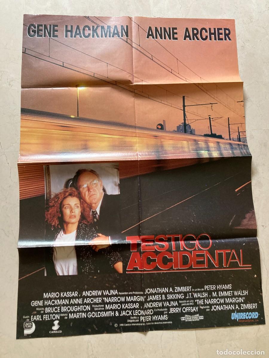 Cine: Cartel cine original TESTIGO ACCIDENTAL (1990) 70x100 / Gene Hackman - Anne Archer