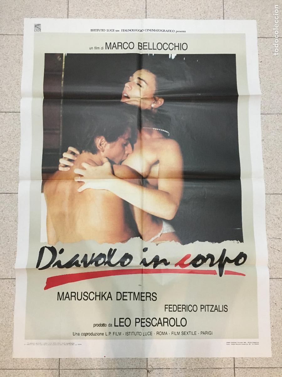 Cine: ICJ 105 EL DIABLO EN EL CUERPO MARCO BELLOCCHIO MARUSCHKA DETMERS POSTER ORIGINAL ITALIANO 100X140