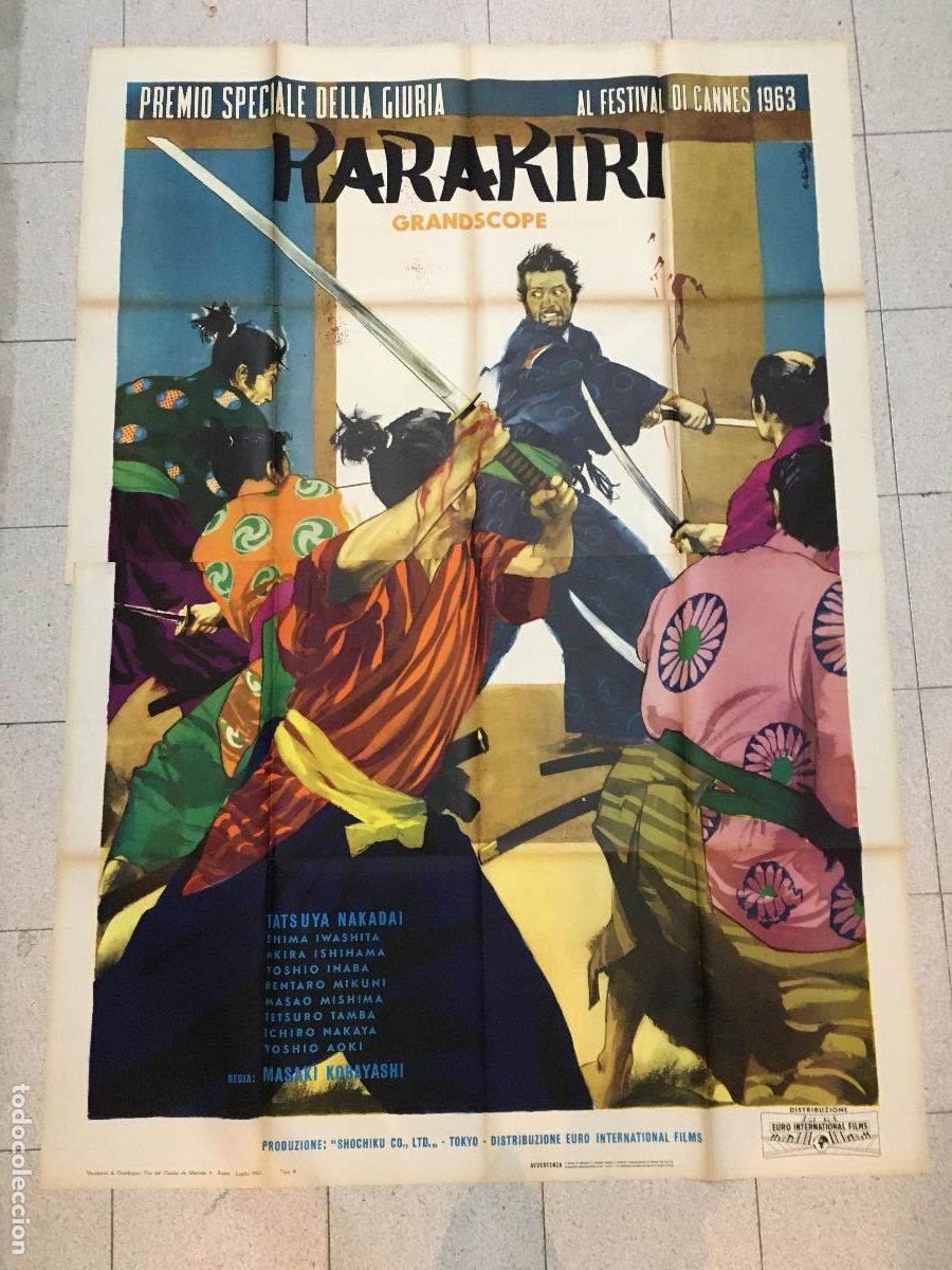 Cinema: ICJ 116 HARAKIRI seppuku MASAKI KOBAYASHI POSTER ORIGINAL 140X200 ITALIANO