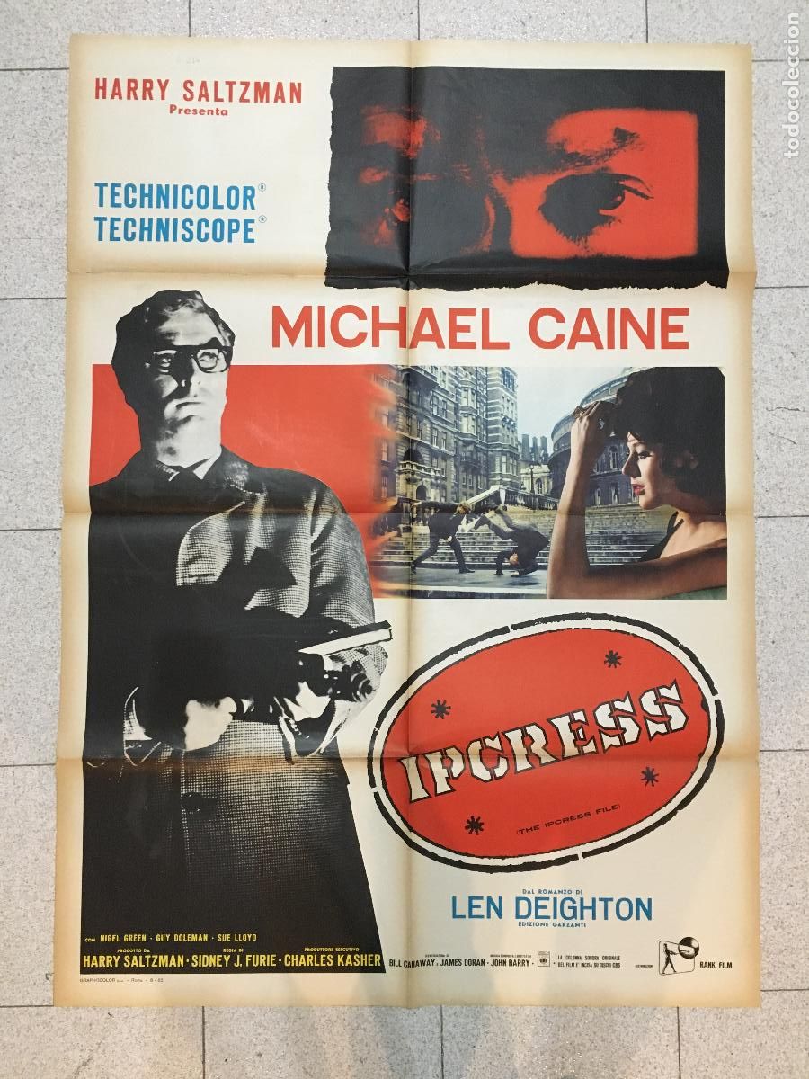Cine: ICJ 117 IPCRESS MICHAEL CAINE POSTER ORIGINAL 100X140 ITALIANO