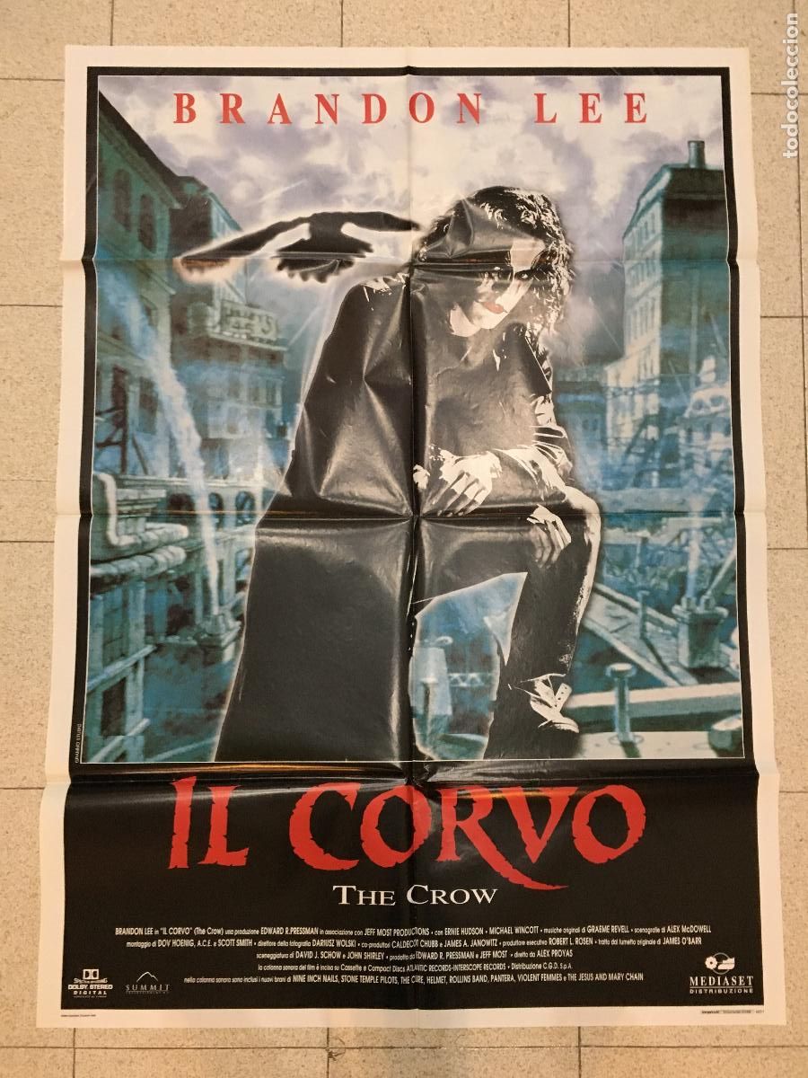 Cinema: ICJ 118 EL CUERVO BRANDON LEE POSTER ORIGINAL 100X140 ITALIANO
