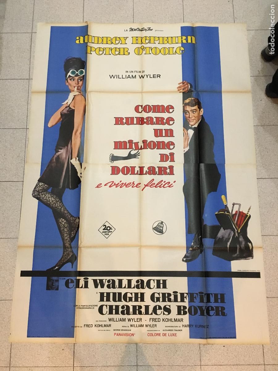 Cinema: ICJ 119 COMO ROBAR UN MILLON Y AUDREY HEPBURN PETER O'TOOLE POSTER ORIGINAL 140x200 ITALIANO