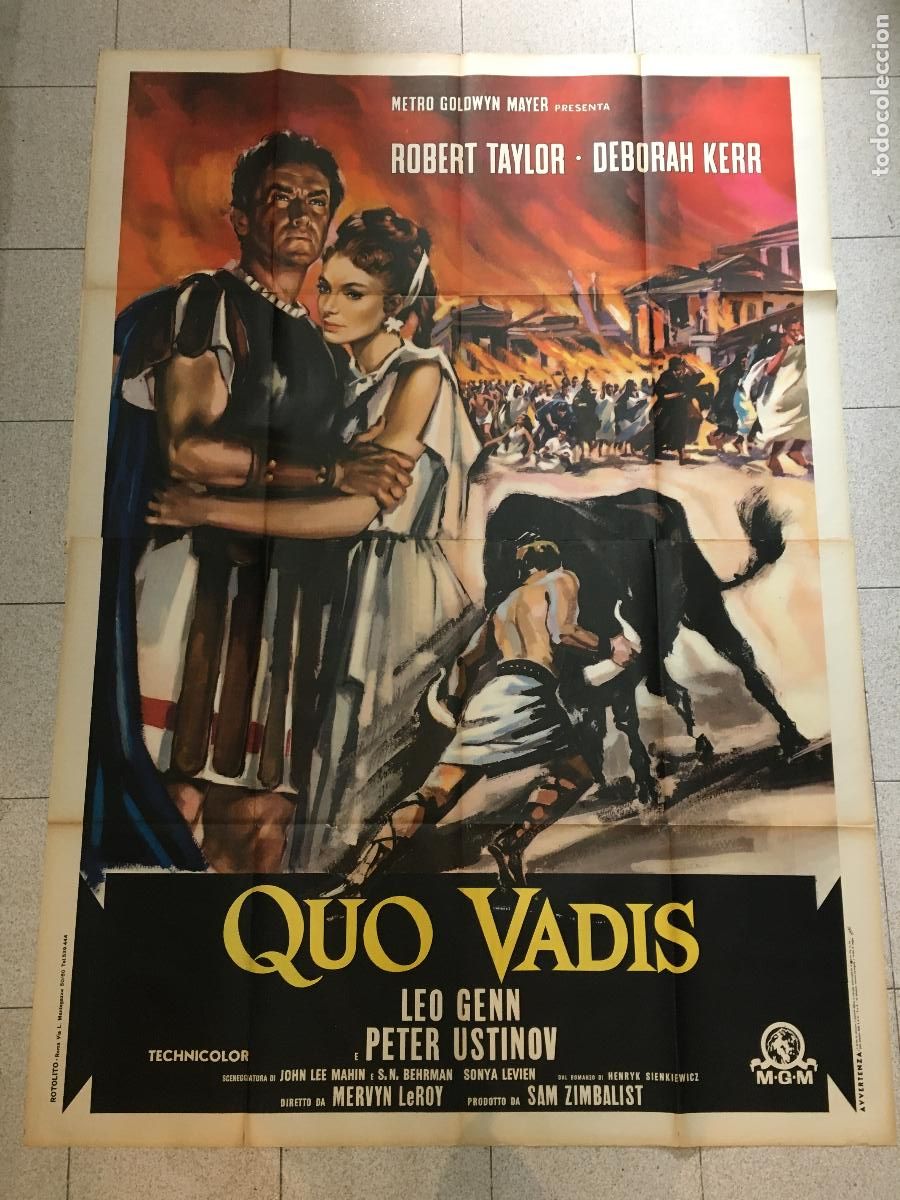 Cinema: ICJ 127 QUO VADIS ROBERT TAYLOR DEBORAH KERR POSTER ORIGINAL ITALIANO 140X200