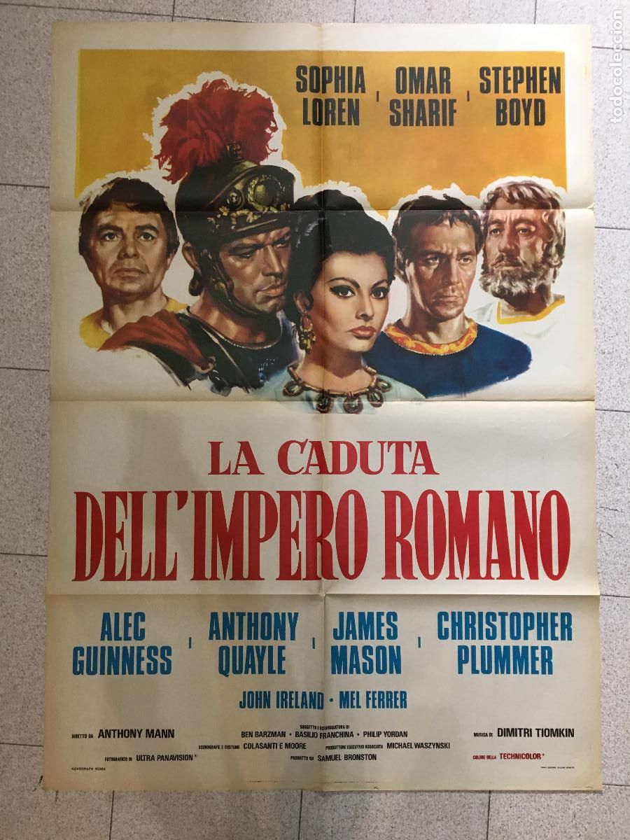 Cinema: ICJ 128 LA CAIDA DEL IMPERIO ROMANO SOFIA LOREN STEPHEN BOYD BRONSTON POSTER ORIG ITALIANO 100X140