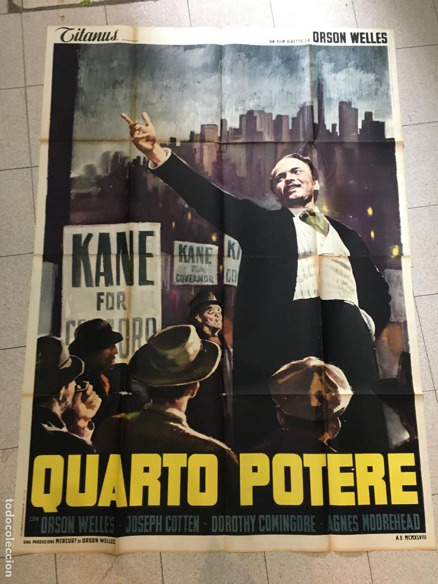 Cine: ICJ 130 CIUDADANO KANE ORSON WELLES POSTER ORIGINAL ITALIANO 140X200