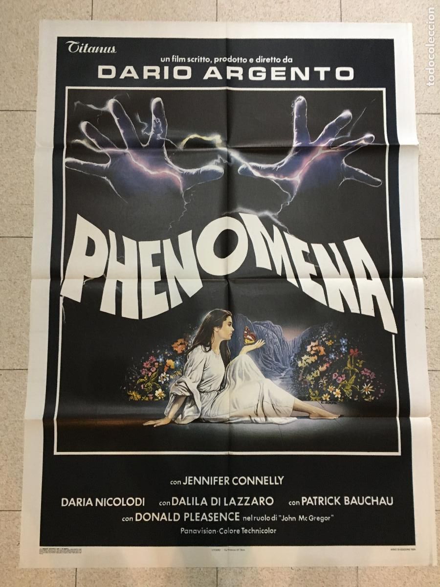 Cine: ICJ 133 PHENOMENA DARIO ARGENTO GIALLO POSTER ORIGINAL 100X140 ITALIANO