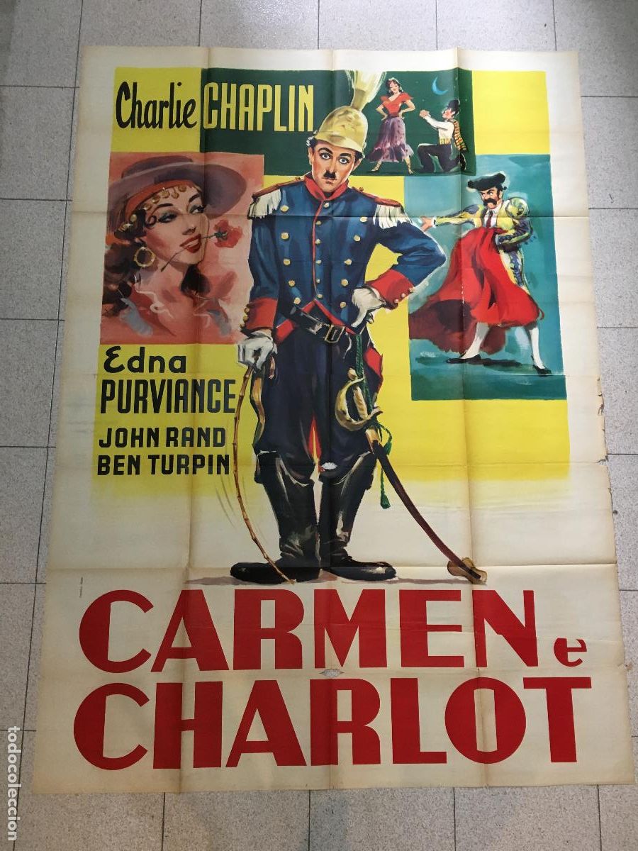 Cinema: ICJ 131 CARMEN CHARLOT CHARLES CHAPLIN POSTER ORIGINAL ITALIANO 140X200