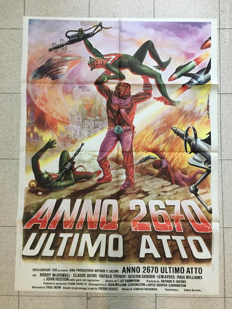 Cine: ICJ 135 BATALLA POR EL PLANETA DE LOS SIMIOS POSTER ORIGINAL ITALIANO 100X140 5&ordm; film