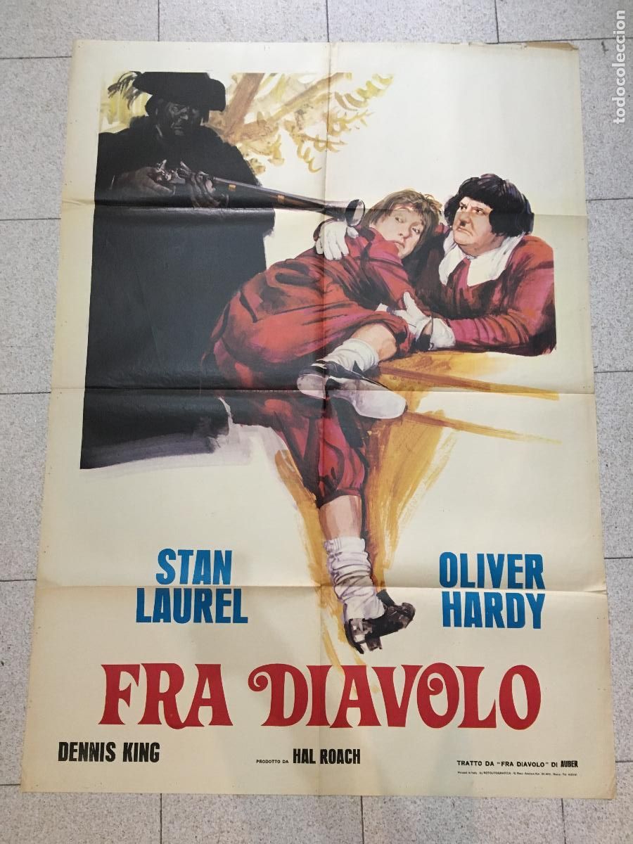 Cinema: ICJ 138 FRA DIAVOLO STAN LAUREL OLIVER HARDY POSTER ORIGINAL ITALIANO 100X140