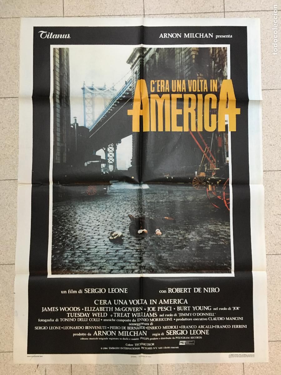 Cinema: ICJ 143 ERASE UNA VEZ EN AMERICA SERGIO LEONE POSTER ORIGINAL 100X140 ITALIANO