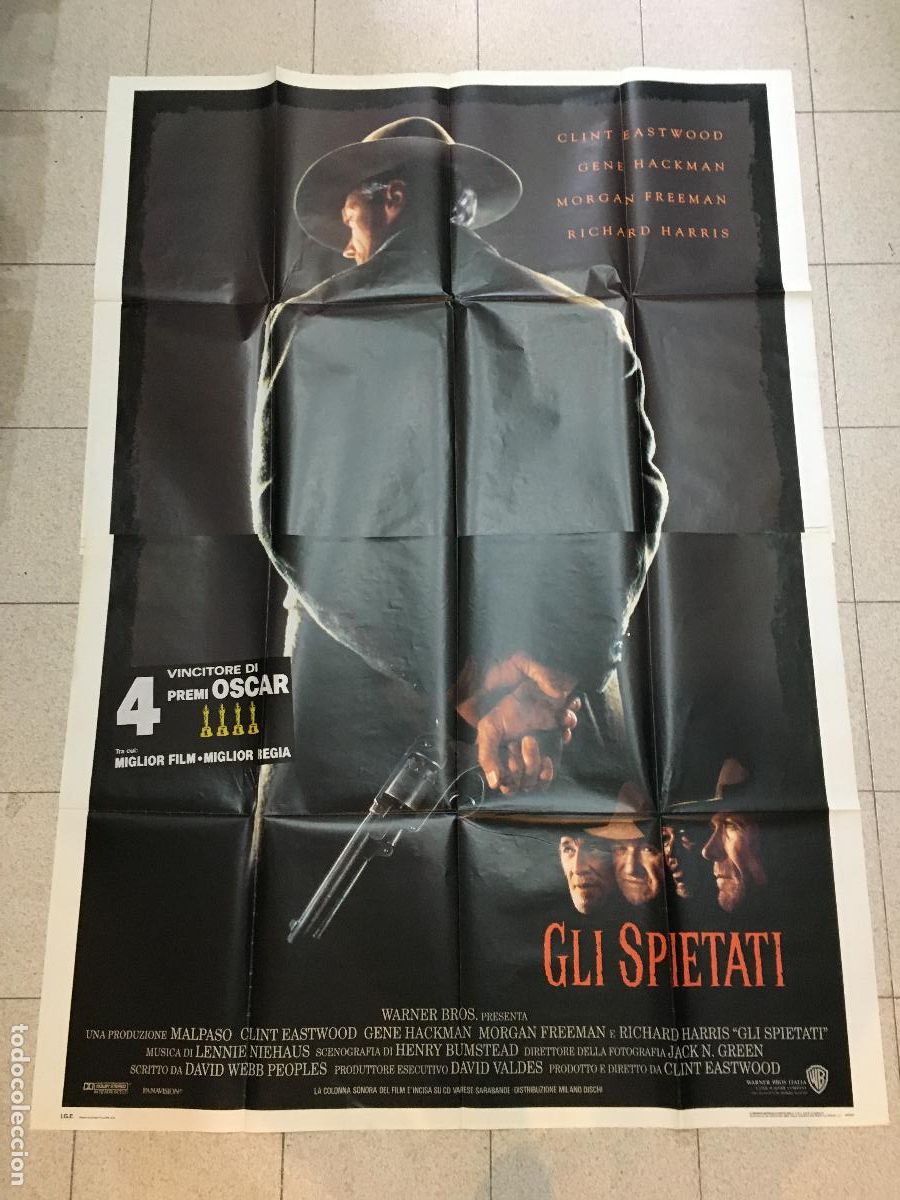 Cinema: ICJ 145 SIN PERDON unforgiven CLINT EASTWOOD POSTER ORIGINAL ITALIANO 140X200