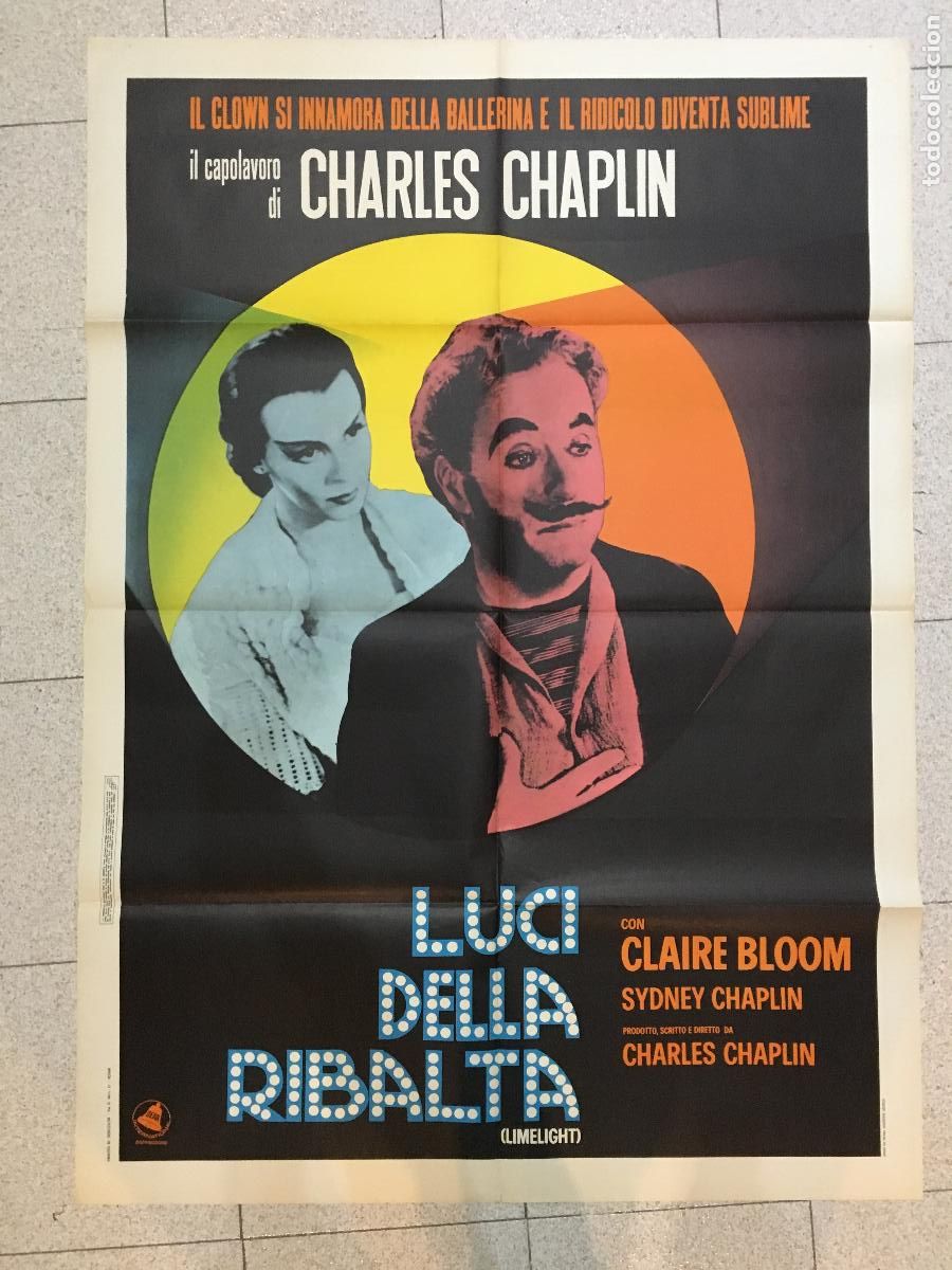 Cinema: ICJ 146 CANDILEJAS CHARLES CHAPLIN POSTER ORIGINAL ITALIANO 100X140