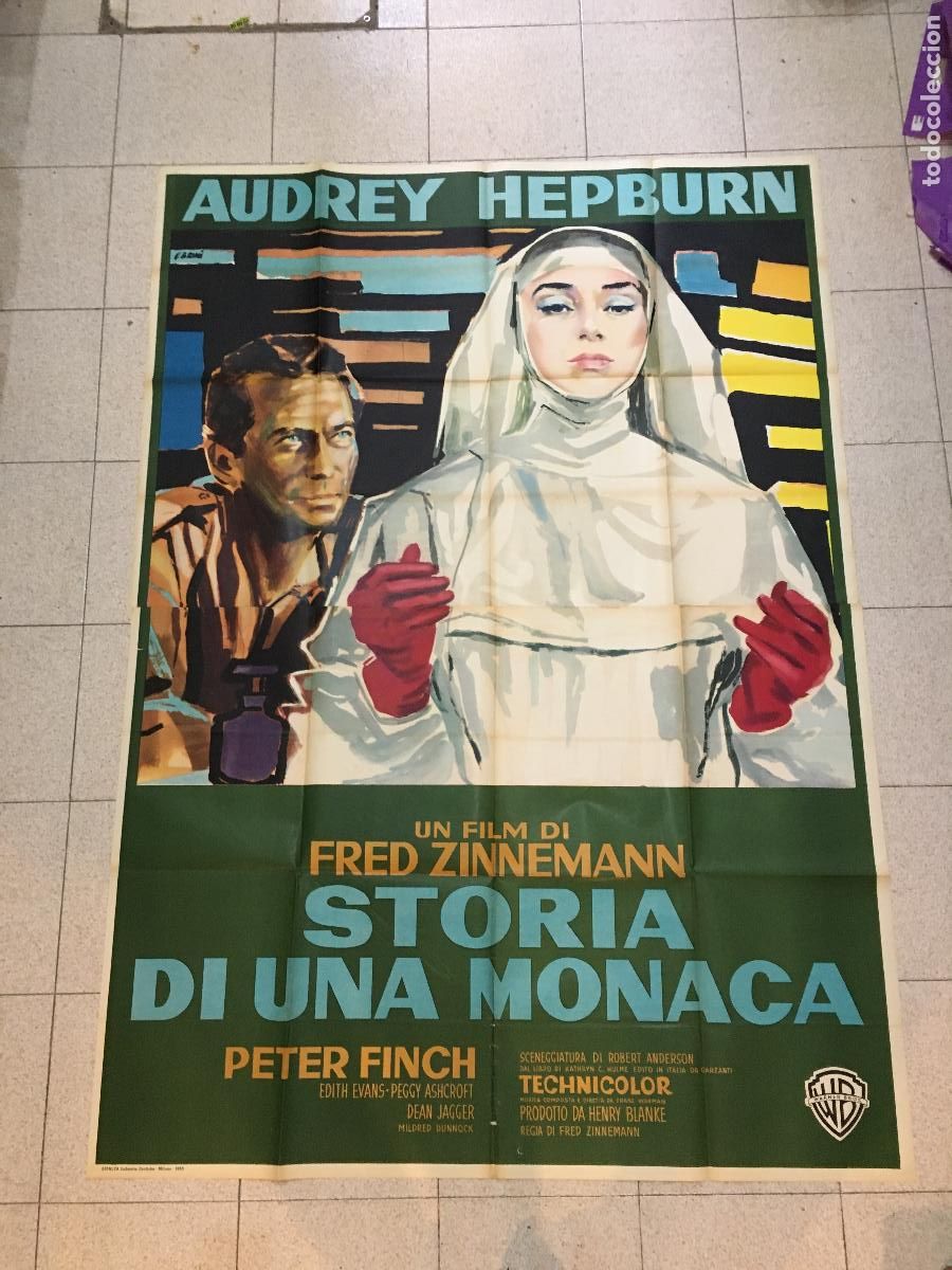 Cine: ICJ 149 HISTORIA DE UNA MONJA AUDREY HEPBURN ERCOLE BRINI POSTER ORIGINAL 140X200 ITALIANO