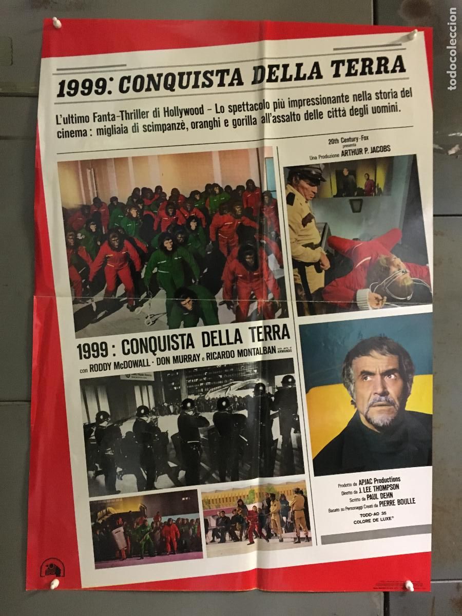 Cine: ICJ 151 LA REBELION DE LOS SIMIOS PLANETA SIMIOS 4 POSTER ORIGINAL ITALIANO 68X94