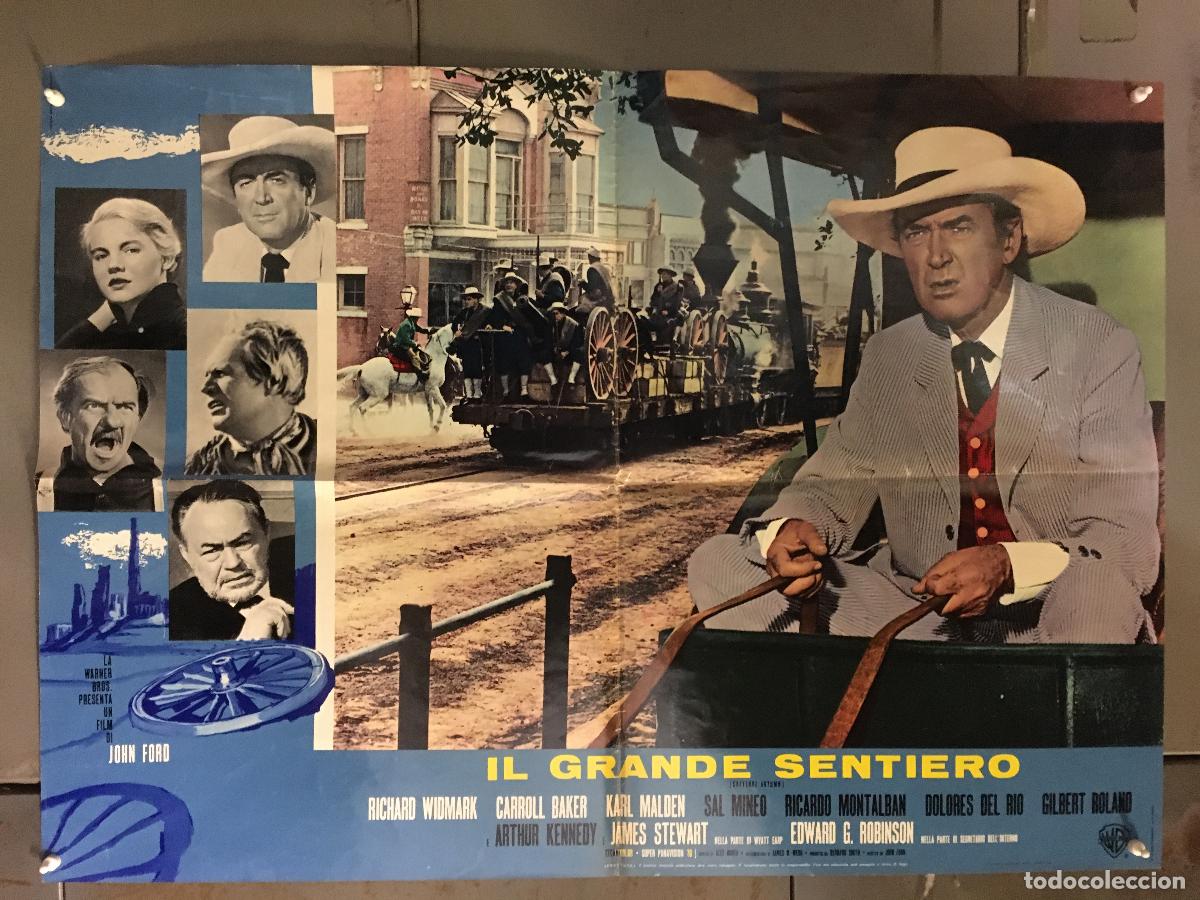 Cine: ICJ 153 EL GRAN COMBATE JOHN FORD JAMES STEWART POSTER ORIGINAL ITALIANO 68X94