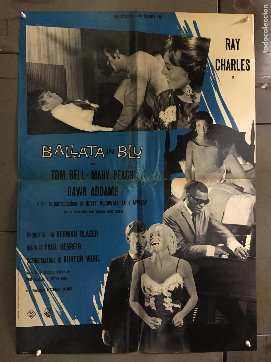 Cine: ICJ 154 BALLAD IN BLUE RAY CHARLES DAWN ADDAMS POSTER ORIGINAL ITALIANO 68X94