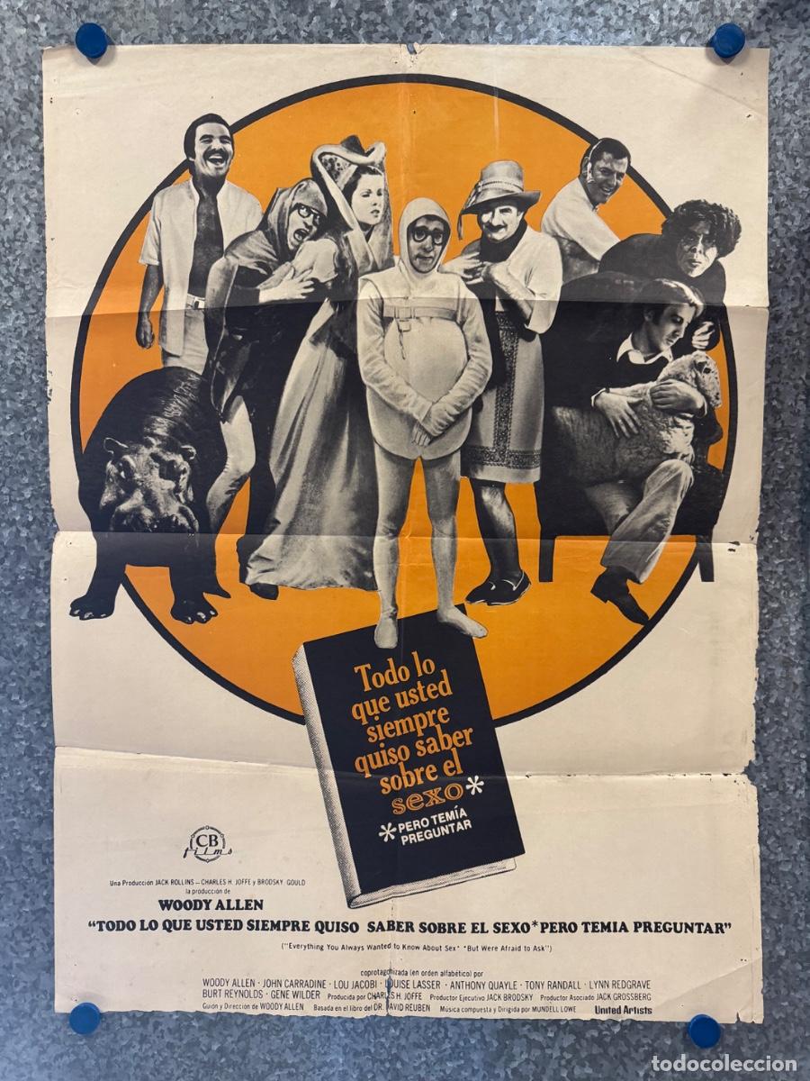 Cine: Todo lo que usted siempre quiso saber del sexo, Lou Jacobi, Woody Allen, A&ntilde;o 1972, POSTER ORIGINAL