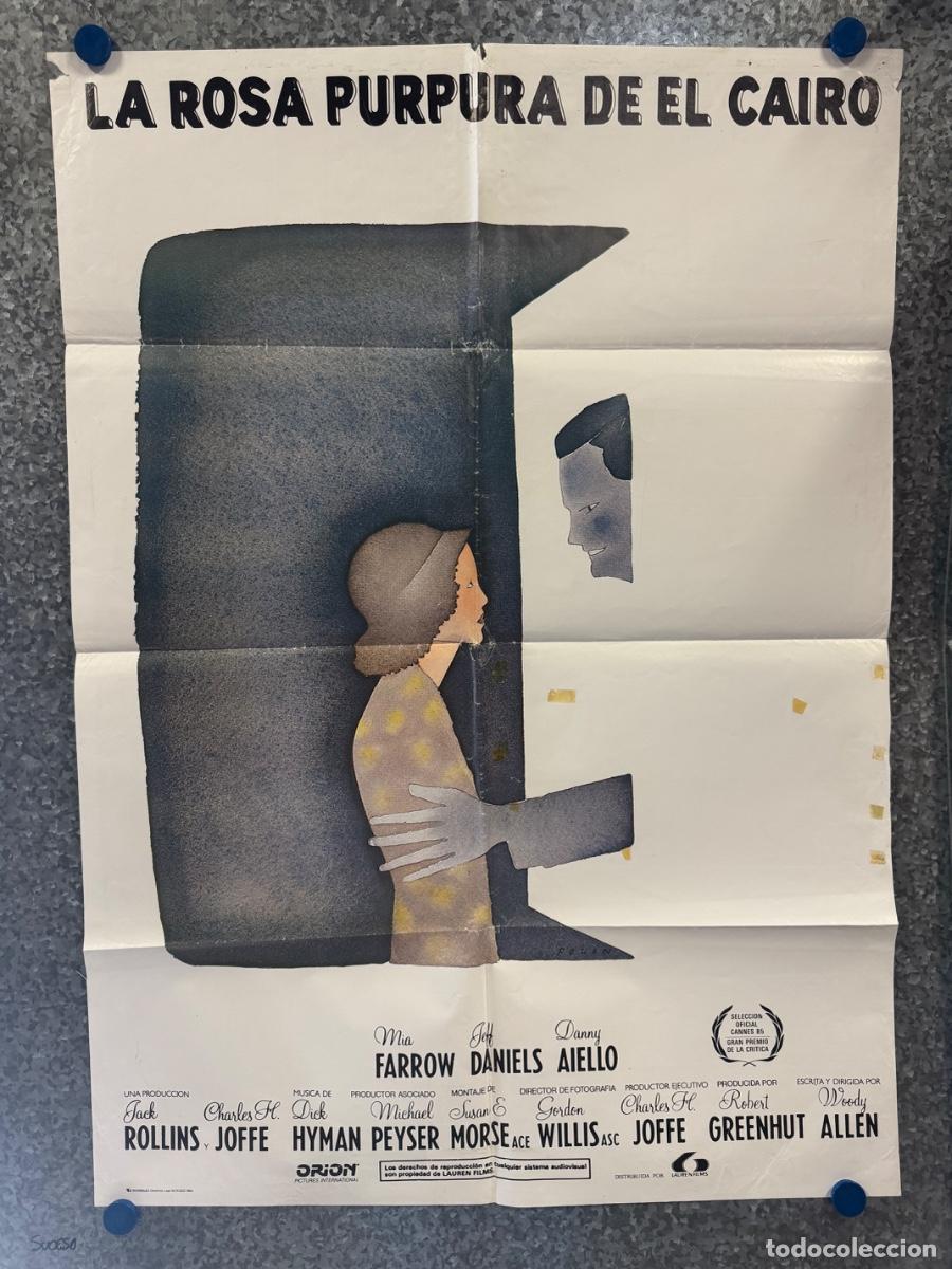 Cine: La rosa purpura de el cairo, Mia Farrow, Woody Allen, A&ntilde;o 1985, POSTER ORIGINAL