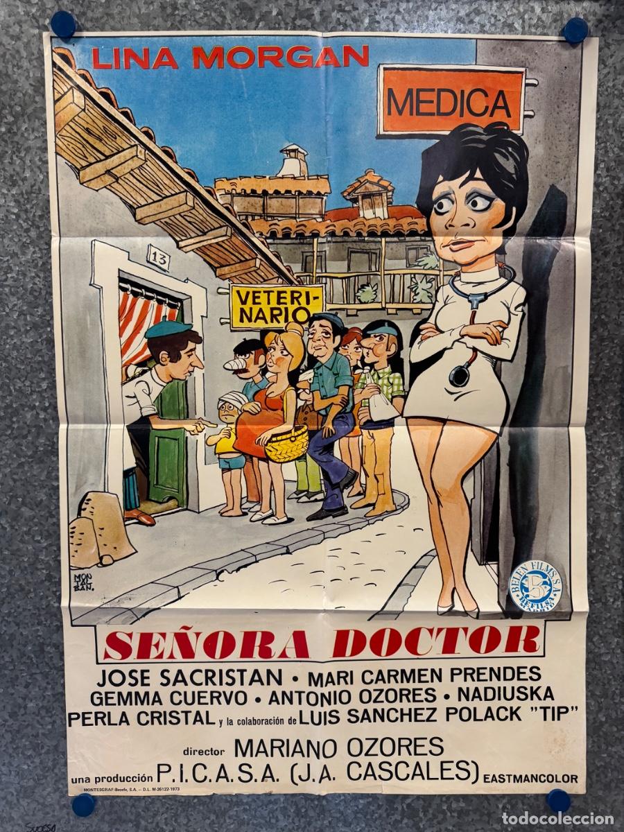Cine: Se&ntilde;ora Doctor, Jose Sacristan, Lina Morgan, A&ntilde;o 1973, POSTER ORIGINAL