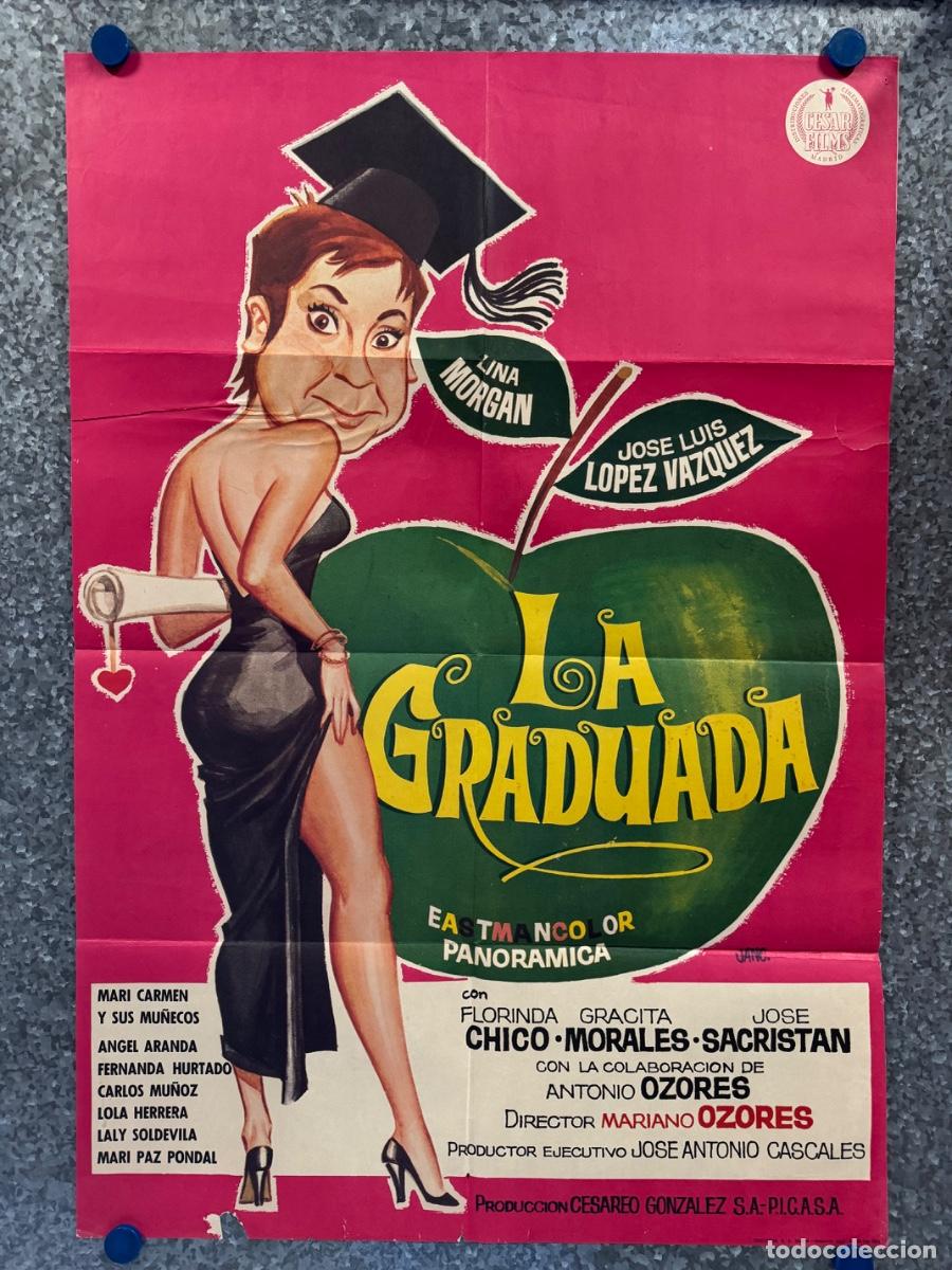 Cine: La graduada, Jose Luis Lopez Vazquez, Lina Morgan, A&ntilde;o 1971, POSTER ORIGINAL