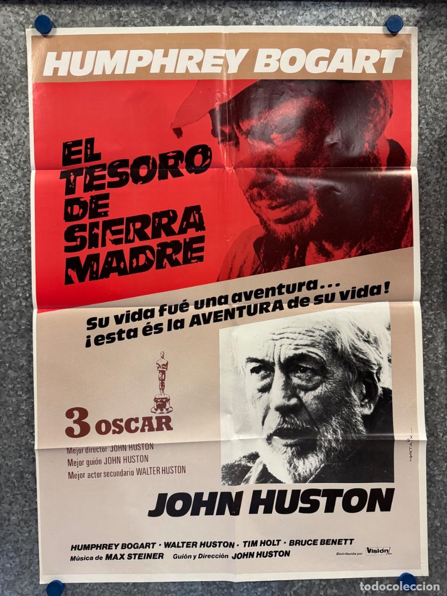 Cine: El tesoro de sierra madre, Humphrey Bogart, John Huston, A&ntilde;o 1987, POSTER ORIGINAL