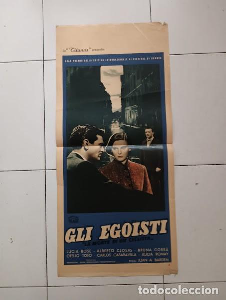 Cinema: EPX 0378 MUERTE DE UN CICLISTA BARDEM ALBERTO CLOSAS LUCIA BOSE POSTER ORIGINAL 33X70 ITALIANO