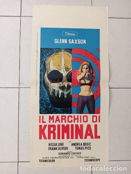 Cine: EPX 0383 LOS 4 BUDAS DE KRIMINAL GLENN SAXON FERNANDO CERCHIO POSTER ORIGINAL ITALIANO 33X70