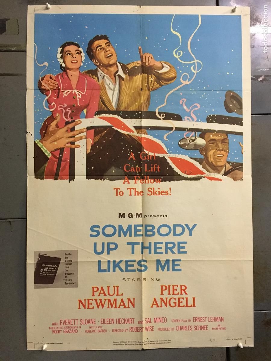 Cinema: CJA 1221 MARCADO POR EL ODIO PAUL NEWMAN PIER ANGELI BOXEO POSTER ORIGINAL AMERICANO 70X105
